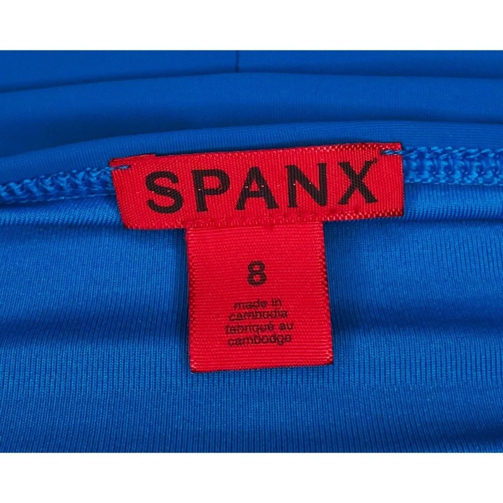 NWT Spanx Bayside Blue Halter One Piece Shaping Slimming Belted Beauty Swimsuit - Picture 7 of 7